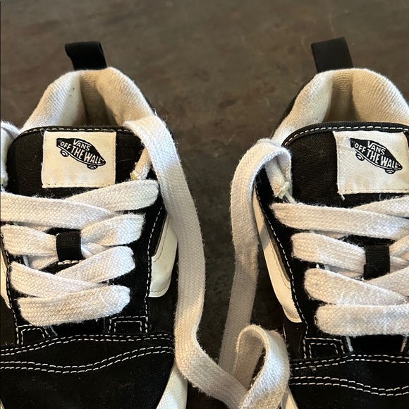 Vans Knu Skool Black and White Low-Top Skate Sneakers - Picture 14 of 14